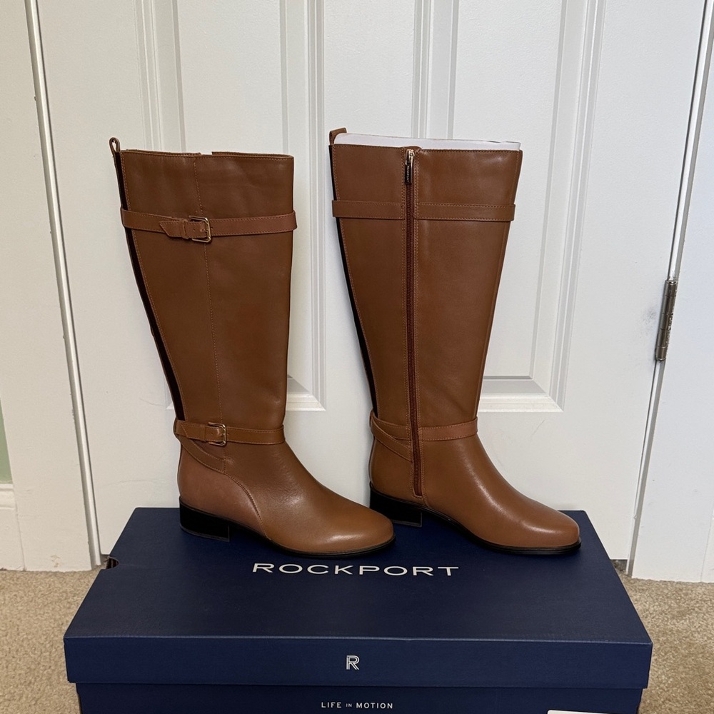 Rockport Camel Brown Knee-High Boots size 7.5 M